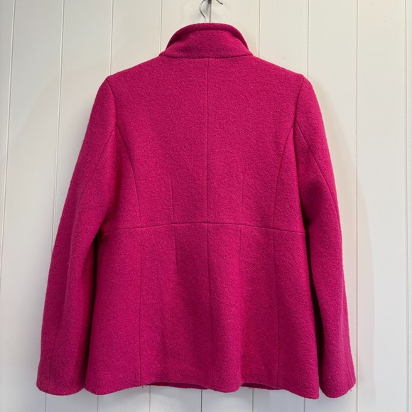 Lands End Women Preppy Academia Wool Blend Pea Coat Size 10 Pink Winter Cozy - Picture 2 of 9